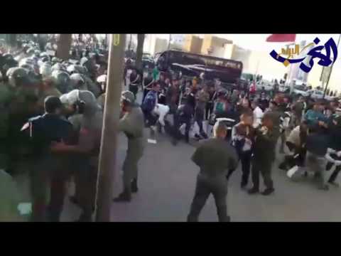 شاهد تفريق المشاركين في المسيرة الاحتجاجية