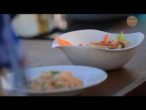 بالفيديو طريقة إعداد ومقادير ريزوتو بالجمبري  سلطة كاليماري