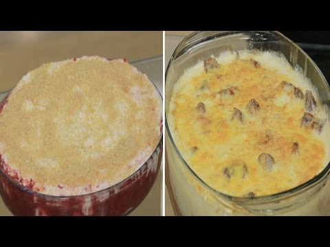 شاهد طريقة إعداد مكعبات اللحمة بالبشاميل و الباذنجان  كريمة الفراولة  سلطة جزر