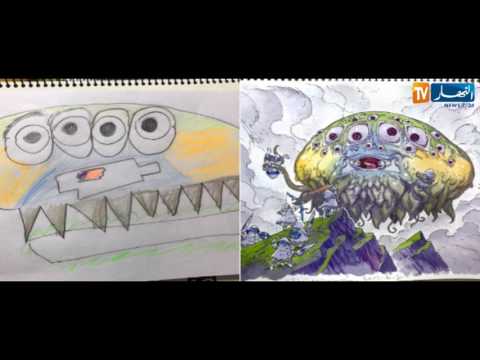 أب رائع يحول رسومات أطفاله البدائية إلى أعمال فنية