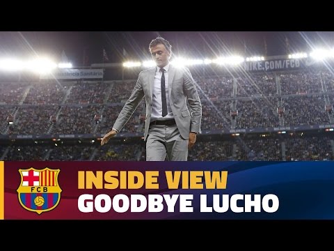 وداع جماهير برشلونة للمدرب لويس انريكي