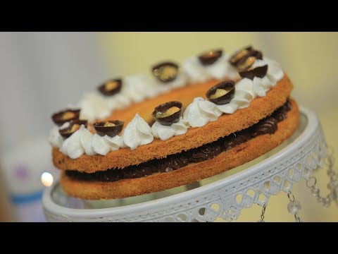 طريقة عمل تورتة كنافة بالشوكولاتة والبندق