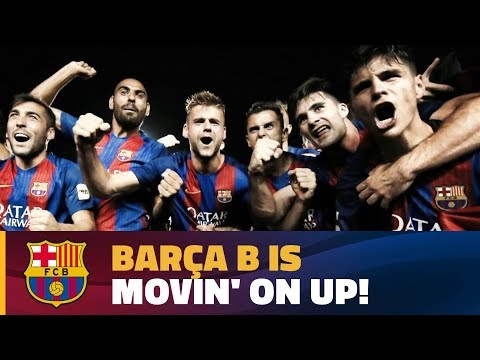 احتفالات صاخبة لفريق برشلونة ب بالعودة إلى دوري الدرجة الثانية
