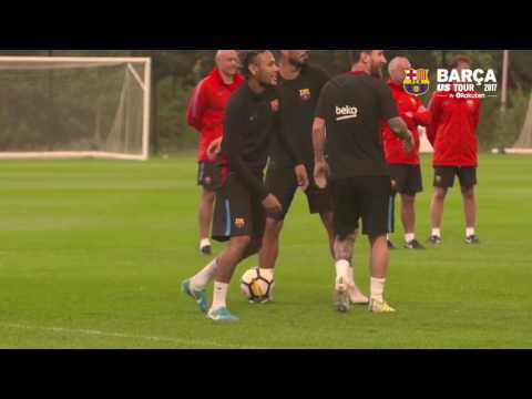 شاهد التحدي الصعب بين اللاعبين نيمار وميسي وسواريز