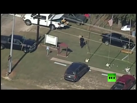 تصوير جوي للكنيسة في ولاية تكساس الأميركية التي تعرضت لإطلاق النار