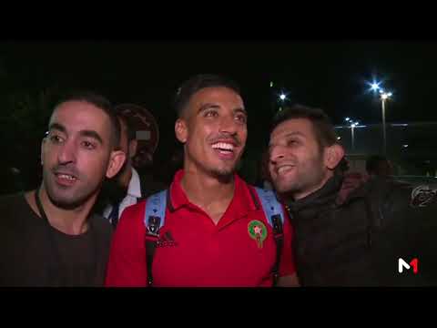 شاهد لحظة وصول المنتخب المغربي إلى مطار الرباط سلا