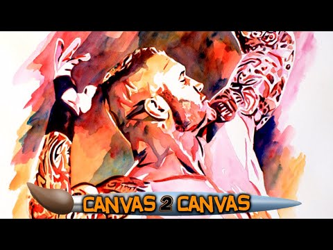 شاهد رسام الاتحاد يبدع بلوحة فنية جديدة للأفعى راندي أورتن