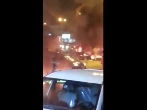 مظاهرات بالبحرين واحراق السيارات رفضا لقصف الخليج اليمن