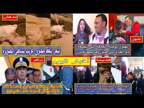 شاهد البحر يلفظ بمخلوق غريب على شاطئ تفضنة في الصويرة