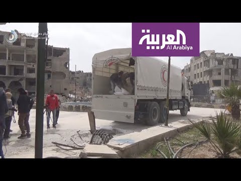شاهد الغارات تستهدف نازحي منطقة الغوطة الشرقية