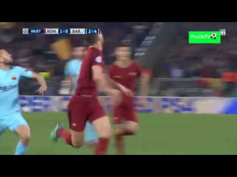 روما يتقدم على برشلونة بهدفٍ في الشوط الأول