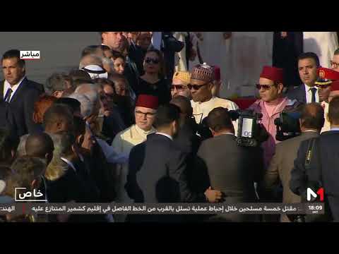 شاهد مراسم استقبال رسمي للرئيس النيجيري محمدو بوهاري في المغرب