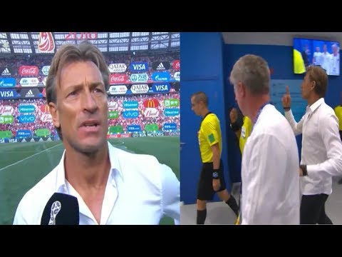 شاهد رونار يُعاتب حَكم المباراة بعد الخروج من المونديال