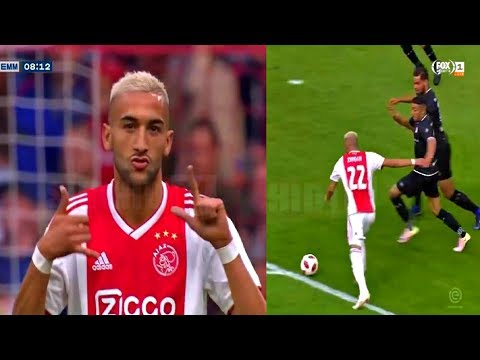 شاهد  اللاعب حكيم زياش يتلاعب بالمدافعين