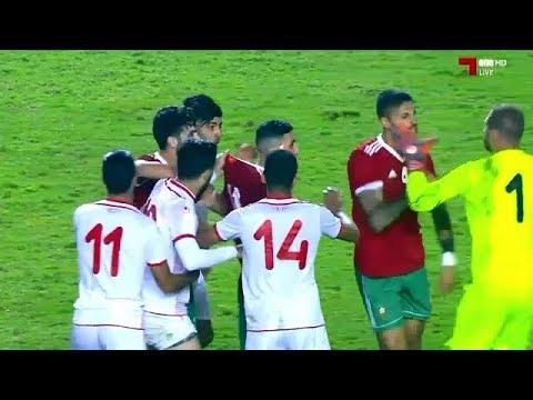 مشاجرة عنيف بين لاعبي منتخبي تونس والمغرب