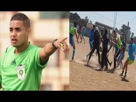 شاهد لحظة الاعتداء على حكم مباراة القنيطري وللاميمونة