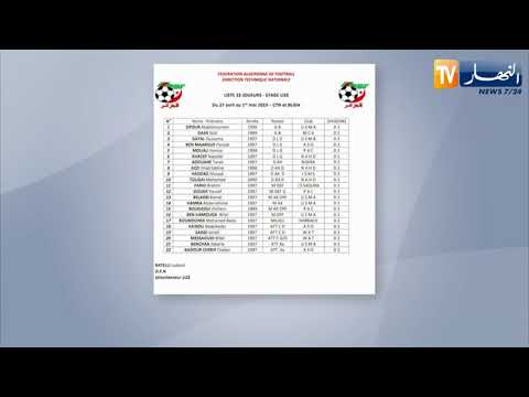 شاهد منتخب الجزائر يستدعي 22 لاعبًا أقل من 23 سنة