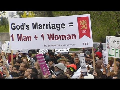 شاهد مظاهرات ضد زواج مثليي الجنس في واشنطن