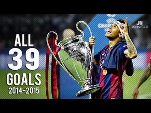 بالفيديو جميع أهداف نيمار مع برشلونة فى موسم الثلاثية