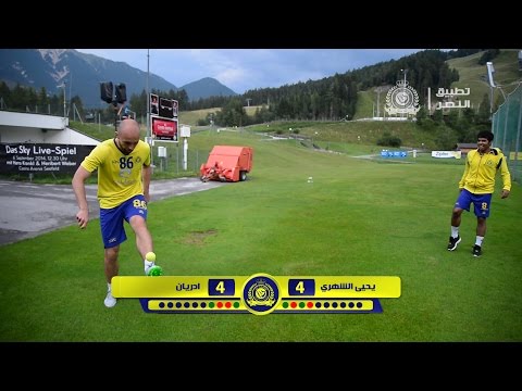 شاهد يحيى الشهري وأدريان في تحدي كرة التنس