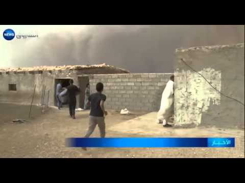 شاهد زوبعة رملية غير مسبوقة وأمطار تجرف المقابر في الجلفة