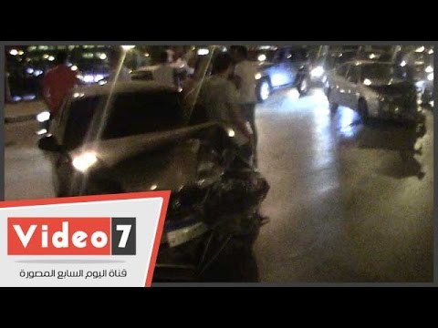 تصادم خمس سيارات أعلى كوبري أكتوبر