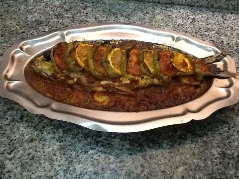 شاهد صينية سمك بالخضر في الفرن بصلصة مميزة