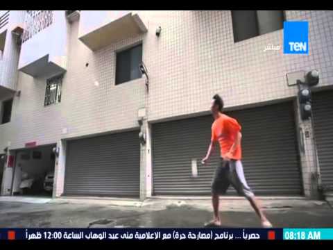 بالفيديو شاب يتحدى الرياح في كرة الريشة