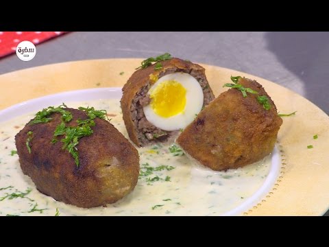 طريقة عمل بيض باللحمة المفرومة و صوص المسطردة