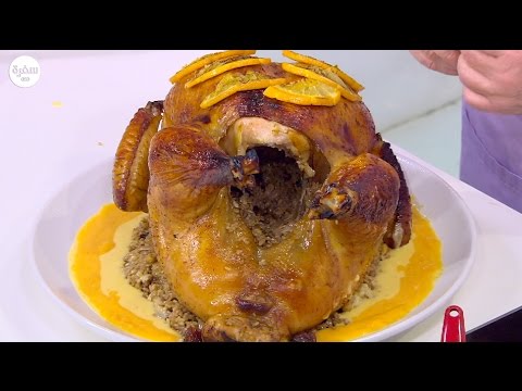 طريقة عمل روستو الرومي محشي بالأرز والبصل المكرمل