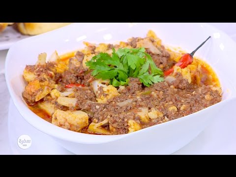 طريقة عمل قرنبيط باللحمة المفرومة