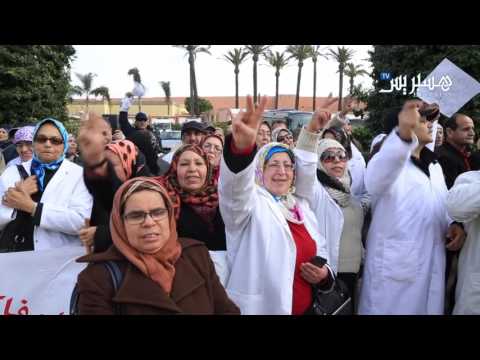 شاهد احتجاج رجال تعليم في الرباط