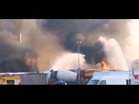 شاهد انفجار 5 شاحنات في بوردو شمال فرنسا